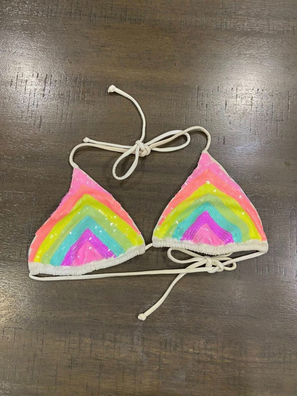 VICTORIA´S SECRET Rainbow sequined swimsuit top, size S